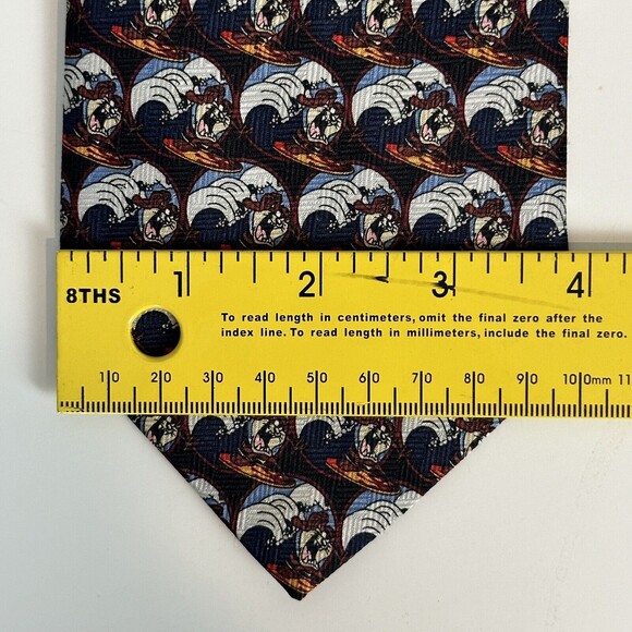 Vintage Looney Tunes 1999 Taz Tasmanian Devil Surfing Cartoon Tie - Picture 3 of 6